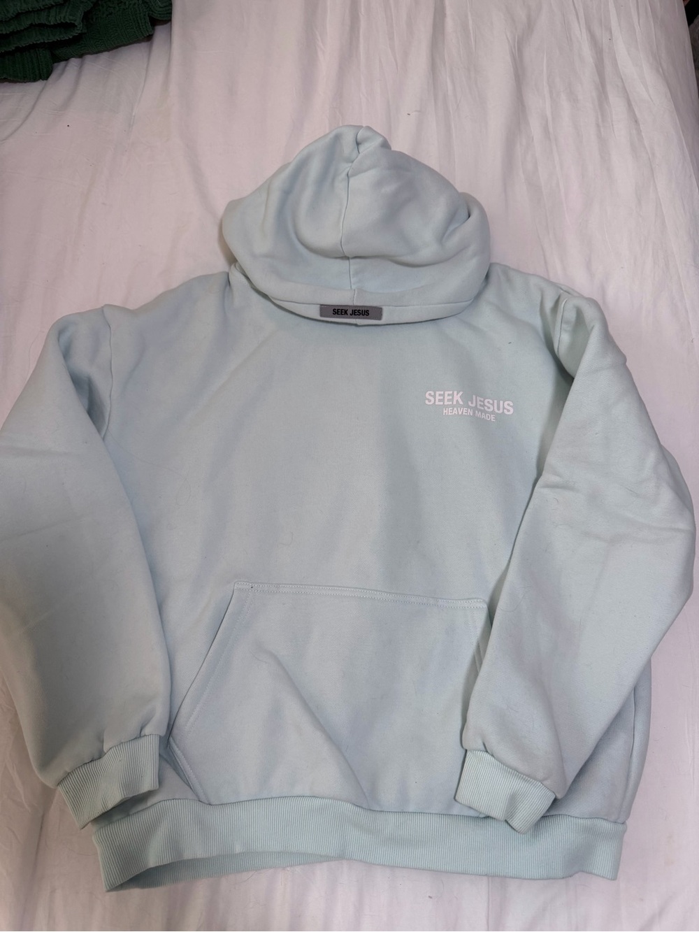 Heaven Made Men's Light Blue Hoodie Sweatshirt